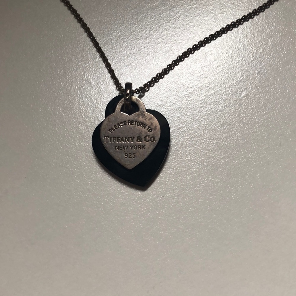 Return to Tiffany Black Double Heart Necklace